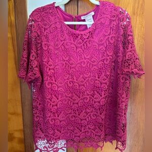 Philosophy Fuchsia Lace Blouse